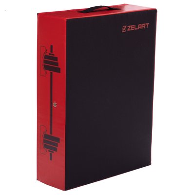 Амортизирующий мат для кроссфита ZELART 80x60x20см MAT FI-3629 Zelart (MD6517) (PVC, поролон, красный-черный) FI-3629 фото