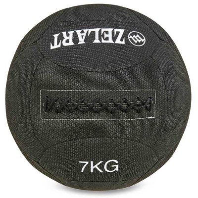 Мяч для кроссфита набивной в кевларовой оболочке 7кг Zelart WALL BALL FI-7224-7 (кевлар, наполнитель-резина, d-35см, черный) FI-7224-7 фото