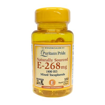 Naturally Sourced E-268 mg (400 IU) Mixed Tocopherols (100 softgels) 000021586 фото