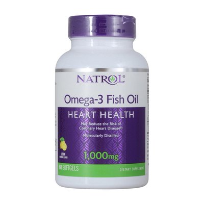 Omega-3 Fish Oil 1,000 mg (60 softgels, lemon) 000017905 фото