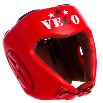 Шлем боксерский профессиональный кожаный AIBA VELO 3080 (р-р S-XL, цвет красный) 3080_S фото