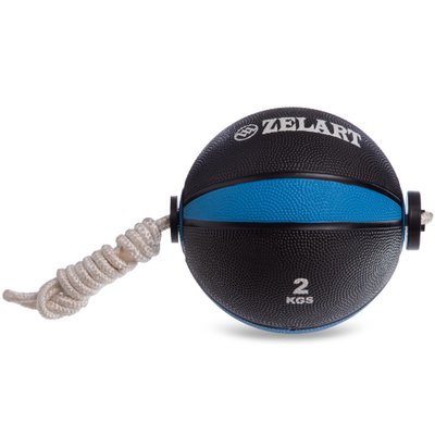 Мяч медицинский Tornado Balll Zelart FI-5709-2 2кг (резина, d-19см, черный-красный) FI-5709-2 фото