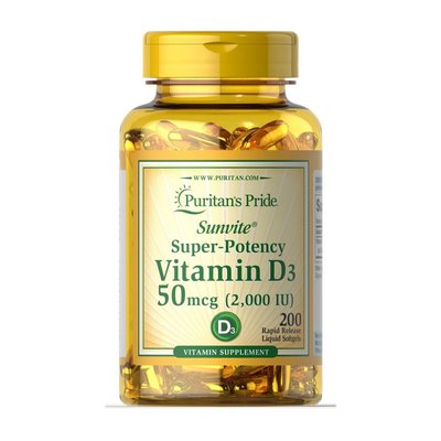 Vitamin D3 50 mcg (2,000 IU) (200 softgels) 000012048 фото