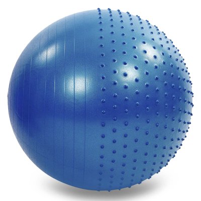 Мяч для фитнеса (фитбол) полумассажный 2в1 75см Zelart FI-4437-75 (PVC, 1300г, ABS, цвета в ассортименте) FI-4437-75_Синий фото