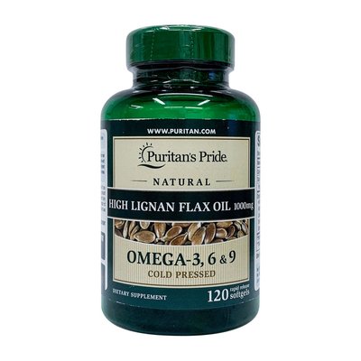 Flax Oil 1000 mg Omega - 3, 6 & 9 High Lignan (120 sgels) 000021061 фото