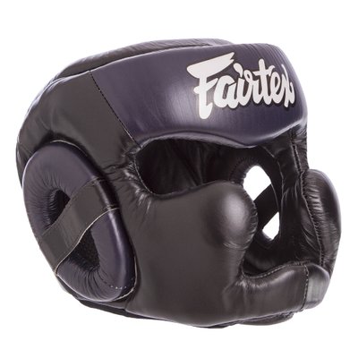 Шлем боксерский с полной защитой кожаный FAIRTEX HG13-CLOSE (р-р M-XL, цвета в ассортименте) HG13-CLOSE_Синий_M фото