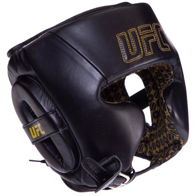 Шлем боксерский в мексиканском стиле кожаный UFC PRO Prem Lace Up UHK-75057 (р-р 2XL, черный) UHK-75057 фото
