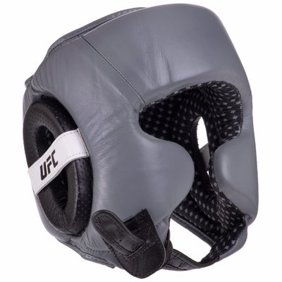 Шлем боксерский в мексиканском стиле кожаный UFC PRO Training UHK-69958 (р-р S, серебряыный-черный) UHK-69958 фото