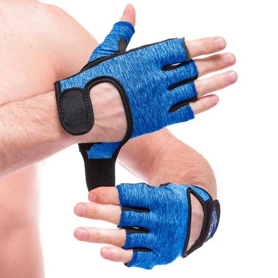 Перчатки для фитнеса HARD TOUCH FG-003 (PVC, PL, открытые пальцы, р-р XS-XL, цвета в ассортименте) FG-003_Синий_M фото