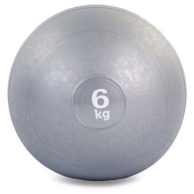 Мяч набивной слэмбол для кроссфита Record SLAM BALL FI-5165-6 6кг (резина, минеральный наполнитель, d-23см, серый) FI-5165-6 фото