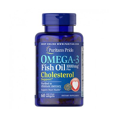 Omega-3 Fish Oil 1000 mg Plus Cholesterol Support (60 softgels) 000011857 фото
