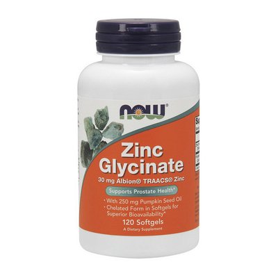 Zinc Glycinate 30 mg (120 softgels) 000005673 фото