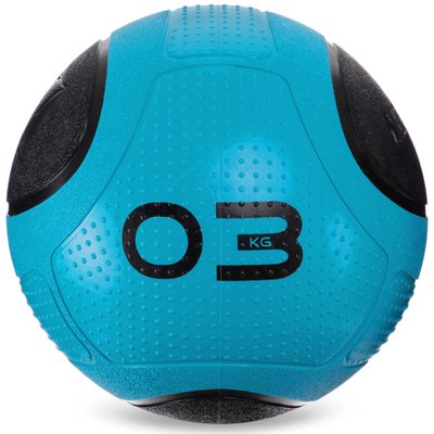 Мяч медицинский медбол Zelart Medicine Ball FI-2620-3 3кг (MD1275-3) (резина, d-21,6см, синий-черный) FI-2620-3 фото