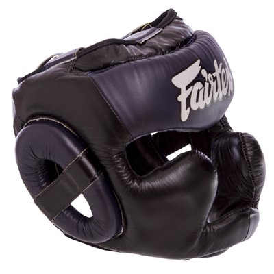 Шлем боксерский с полной защитой кожаный FAIRTEX HG13-LACES (р-р M-XL, цвета в ассортименте) HG13-LACES_Синий_M фото