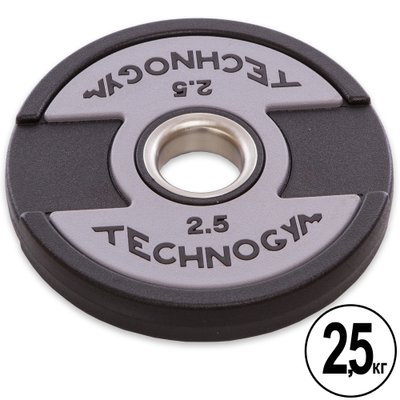 Блины (диски) полиуретановые с хватом и металлической втулкой d-51мм TECHNOGYM TG-1837-2_5 2,5кг (черный) TG-1837-2_5 фото