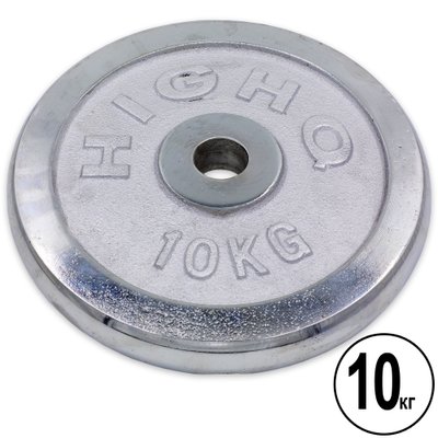 Блины (диски) хромированные d-30мм HIGHQ SPORT ТА-1454 10кг (металл хромированный) TA-1454-10S фото