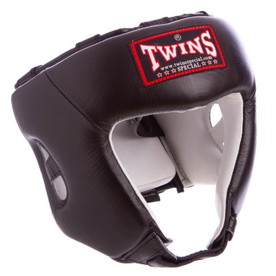 Шлем боксерский открытый кожаный TWINS HGL8 (р-р S-XL, цвета в ассортименте) HGL8_Черный_XL фото