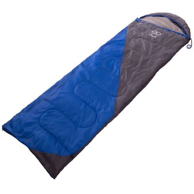 Спальный мешок одеяло с капюшоном SP-Sport SY-D02 (PL, хлопок, 1000г, р-р 190+30х75см, t +8 до +20, цвета в ассортименте) SY-D02_Серый-синий фото
