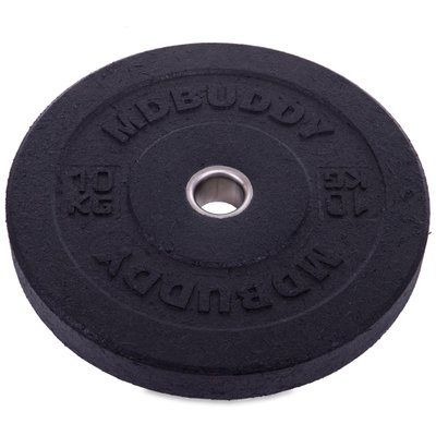 Бамперные диски для кроссфита Bumper Plates резиновые d-51мм Zelart TA-2676-10 10кг (MD1036-10) (черный) TA-2676-10 фото