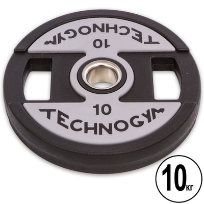 Блины (диски) полиуретановые с хватом и металлической втулкой d-51мм TECHNOGYM TG-1837-10 10кг (черный) TG-1837-10 фото