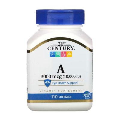 Vitamin A 3000 mcg (10 000 IU) (110 softgels) (110 softgels) 000025154 фото