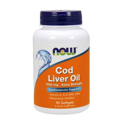 Cod Liver Oil 1000 mg extra strength (90 softgels) 000009376 фото
