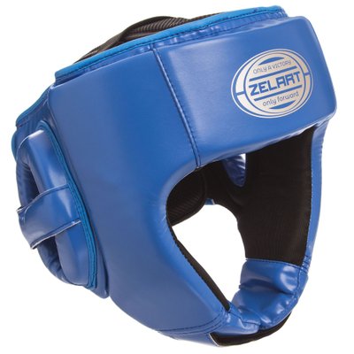 Шлем боксерский открытый PU ZELART BO-1362 (р-р M-XL, цвета в ассортименте) BO-1362_Синий-серебряный_L фото