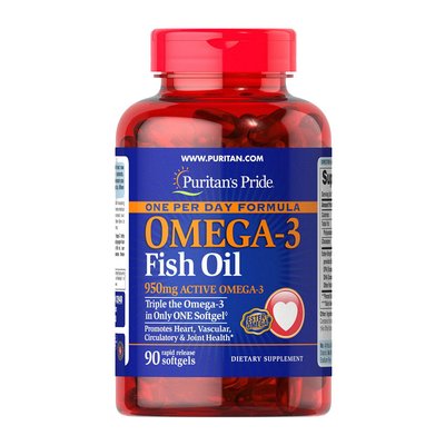Omega-3 Fish Oil 950 mg one per day (90 softgels) 000014134 фото