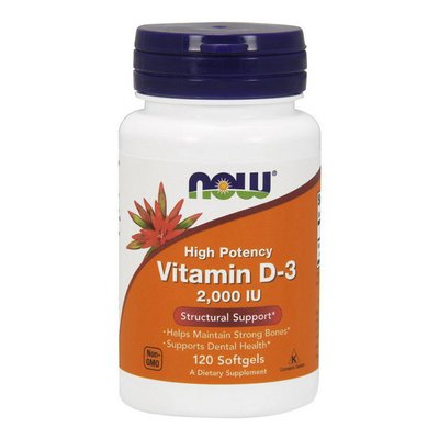 Vitamin D-3 50 mcg (2000 IU) (120 softgels) 000011034 фото