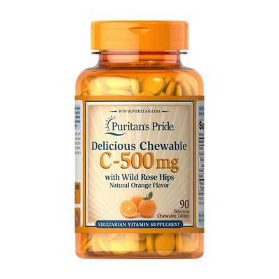 Chewable Vitamin C-500 mg with Wild Rose Hips (90 chewable tab, orange) 000018630 фото