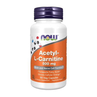 Acetyl-L-Carnitine 500 mg (50 veg caps) 000006613 фото
