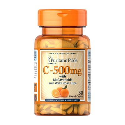 Vitamin C-500 mg with Bioflavonoids and Rose Hips (30 caplets) 000021403 фото
