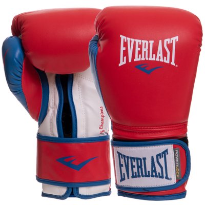 Перчатки боксерские PU на липучке EVERLAST EVP00000730 POWERLOCK (р-р 16oz, красный-синий) EVP00000730 фото