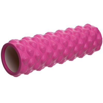Роллер для занятий йогой и пилатесом (ролик мфр) SP-Sport Grid Bubble Roller l-45см FI-6672-BUBBLE (d-10см, l-45см, цвета в ассортименте) FI-6672-BUBBLE_Розовый фото