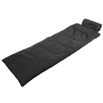 Спальный мешок одеяло с подголовником CHAMPION SY-4840 (PL, нап.синтепон, 900г, р-р 195х70см, подг, 40x20см, t +10 до +25, цвета в ассортименте) SY-4840_Черный фото