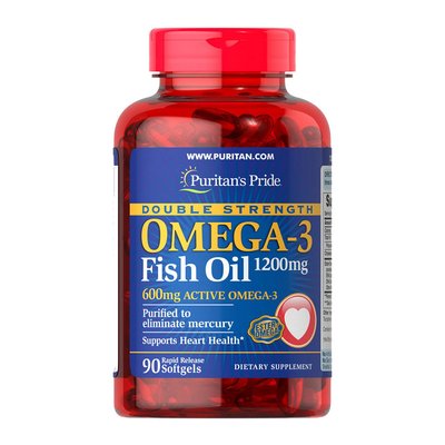 Omega-3 Fish Oil 1200 mg double strength (90 softgels) 000012229 фото