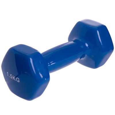 Гантели для фитнеса с виниловым покрытием Zelart TA-2825-1,5 (1x1,5кг) (цена за 1шт, синий) FI-2825-1_5 фото