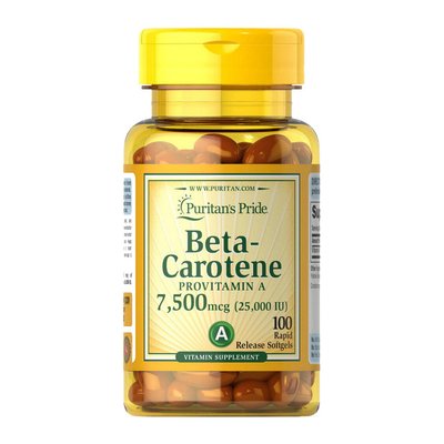 Beta-Carotene 7,500 mcg (100 softgels) 000012389 фото