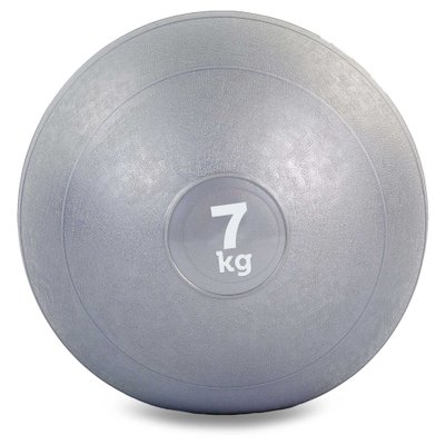 Мяч набивной слэмбол для кроссфита Record SLAM BALL FI-5165-7 7кг (резина, минеральный наполнитель, d-23см, серый) FI-5165-7 фото
