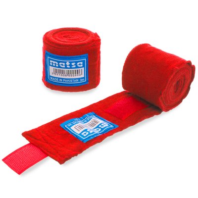 Бинты боксерские (2шт) хлопок с эластаном MATSA MA-0031-3 (l-3м, цвета в ассортименте) MA-0031-3_Красный фото