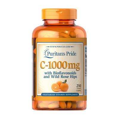 C-1000 mg with bioflavonoids and wild rose hips (250 caplets) 000020517 фото