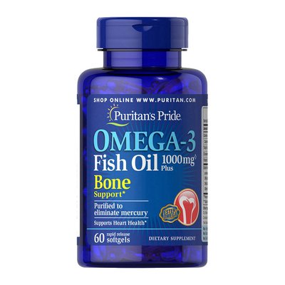 Omega-3 Fish Oil 1000 mg Plus Bone Support (60 softgels) 000011858 фото