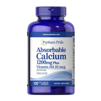 Absorbable Calcium 1200 mg Plus Vitamin D3 25 mcg (100 softgels) 000013282 фото