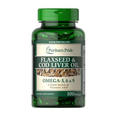 Flaxseed & Cod Liver Oil (100 softgels) 000019039 фото
