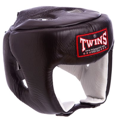 Шлем боксерский открытый с усиленной защитой макушки кожаный TWINS HGL4 (р-р S-XL, цвета в ассортименте) HGL4_Черный_XL фото