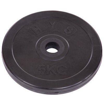Блины (диски) обрезиненные d-30мм SHUANG CAI SPORTS ТА-1443 5кг (металл, резина, черный) TA-1443-5S фото