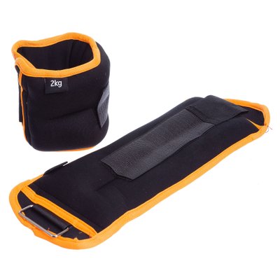 Утяжелители-манжеты для рук и ног SP-Sport FI-1302-4 (2 x 2кг) (нейлон,метал.шарики, цвета в ассортименте) FI-1302-4_Черный-оранжевый фото