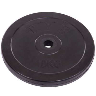 Блины (диски) обрезиненные d-30мм SHUANG CAI SPORTS ТА-1445 10кг (металл, резина, черный) TA-1445-10S фото