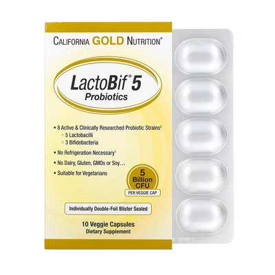 LactoBif Probiotics 5 Billion (10 veg caps) 000025902 фото