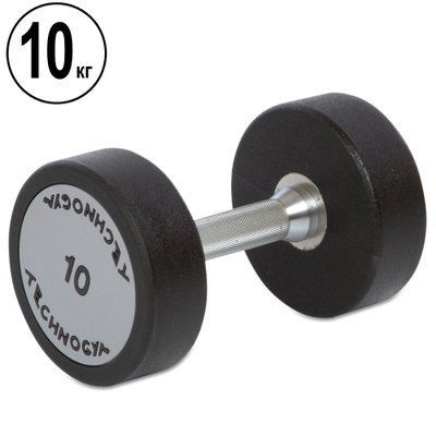 Гантель цілісна професійна TECHNOGYM TG-1834-10 1шт 10кг чорний-сірий TG-1834-10 фото